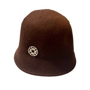 JACLYN SMITH: Women's Brown Felt Wool Vintage Bucket Hat